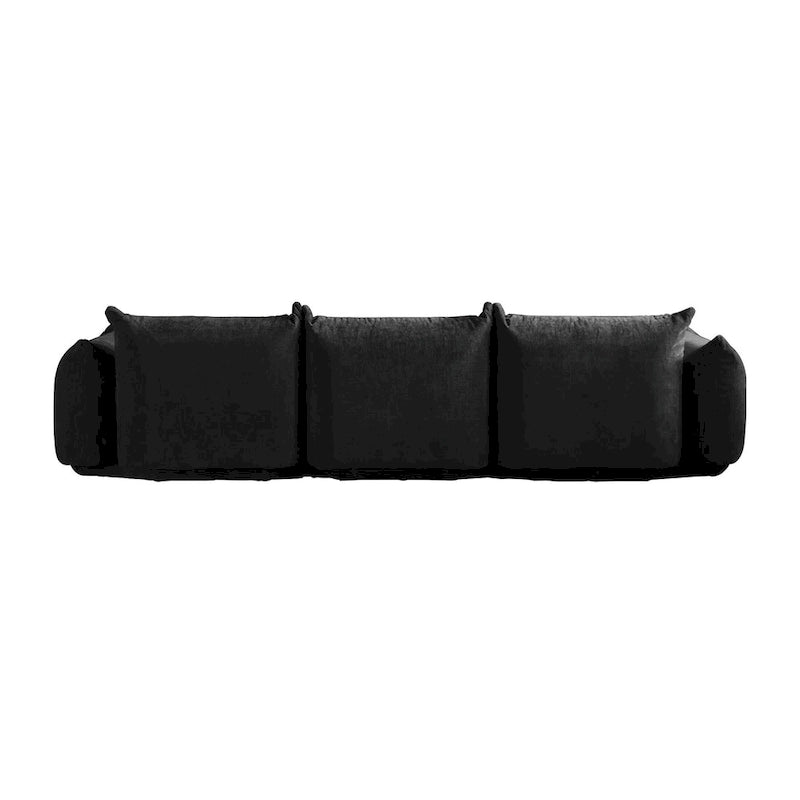 L-förmiges Sektionssofa, minimalistisches Chenille-Modulsofa mit Ottomane