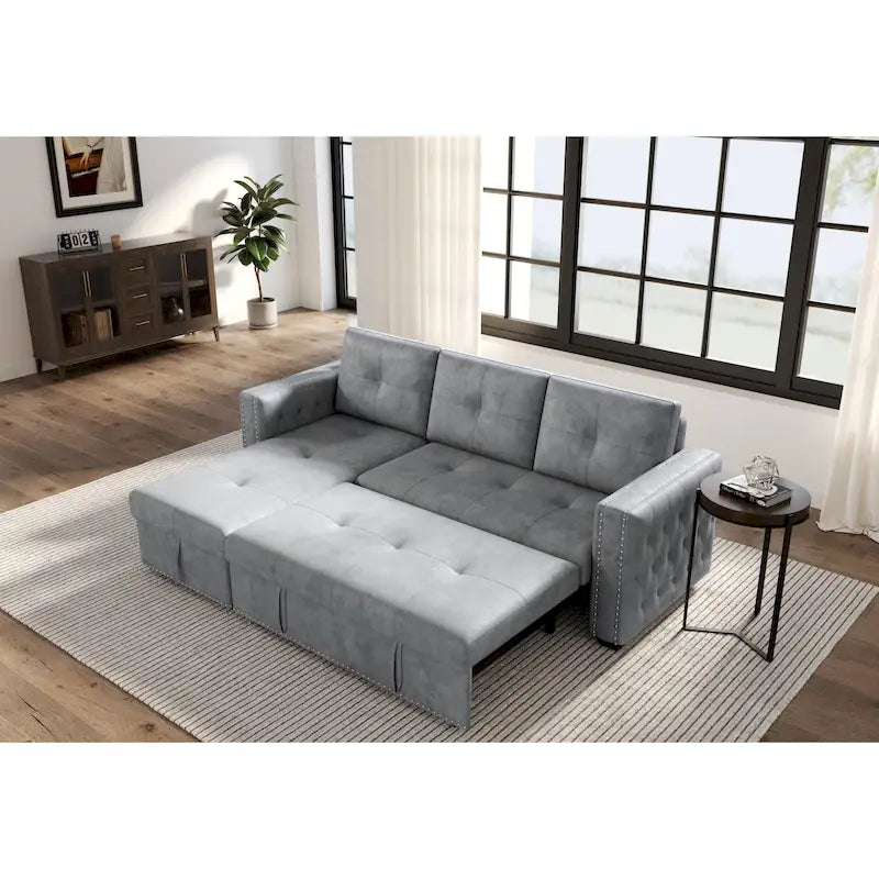 Klassisches und gemütliches L-förmiges Schlafsofa mit Ausziehfunktion