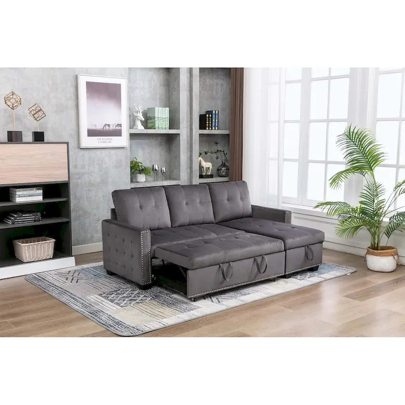 Klassisches und gemütliches L-förmiges Schlafsofa mit Ausziehfunktion