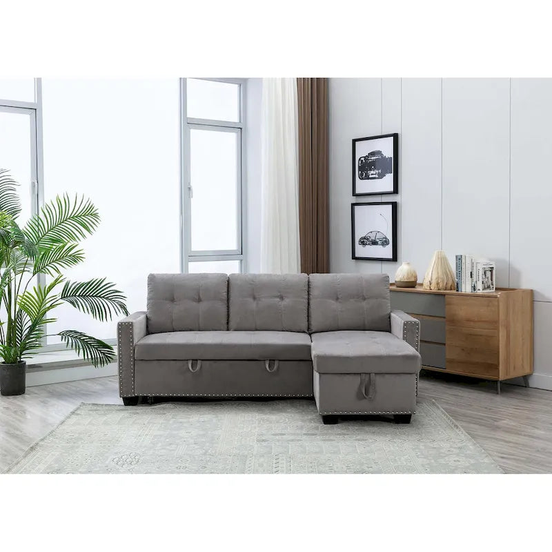 Klassisches und gemütliches L-förmiges Schlafsofa mit Ausziehfunktion