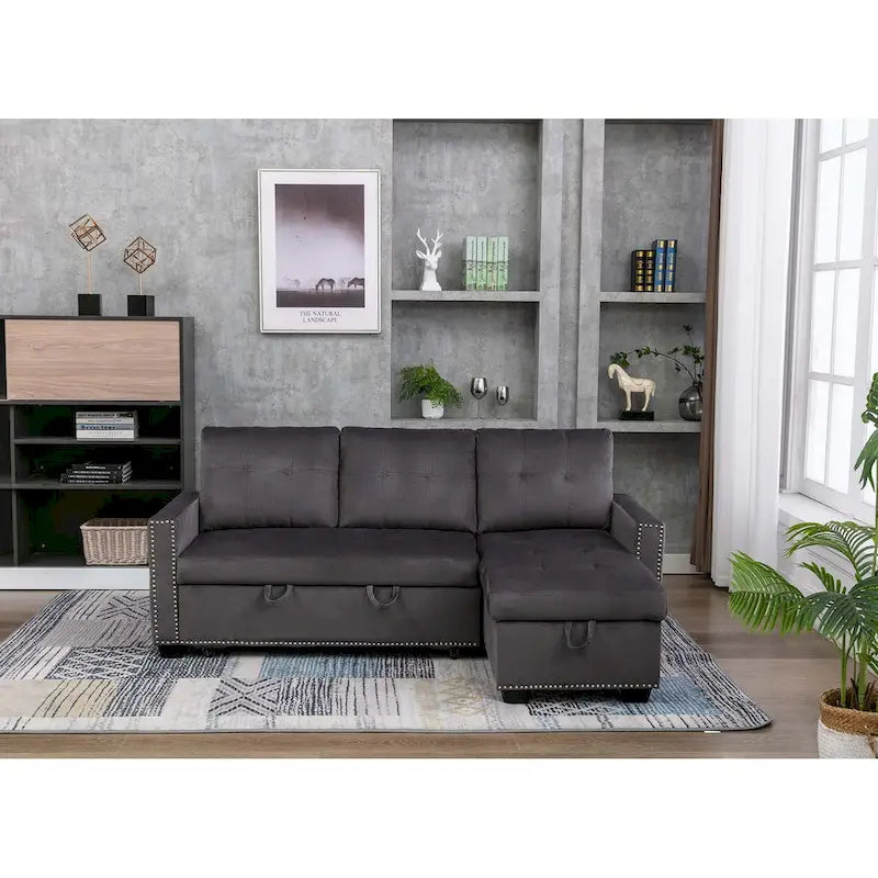 Klassisches und gemütliches L-förmiges Schlafsofa mit Ausziehfunktion