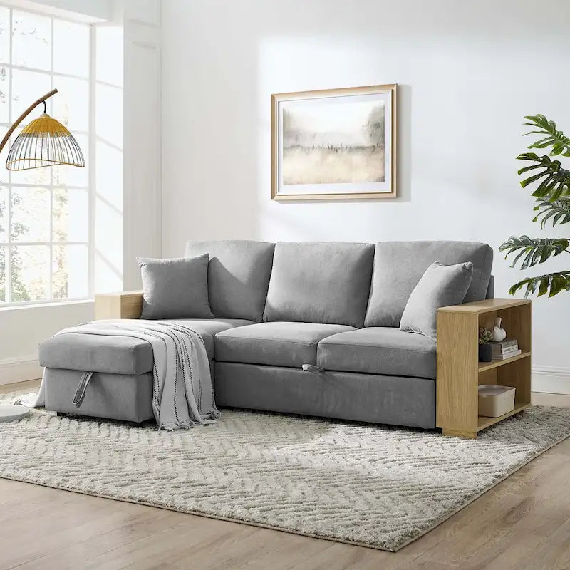 Klassisches und gemütliches L-förmiges Schlafsofa mit Ausziehfunktion