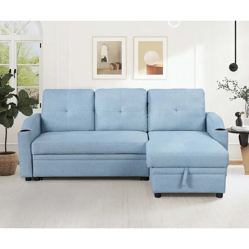 Klassisches und gemütliches L-förmiges Schlafsofa mit Ausziehfunktion