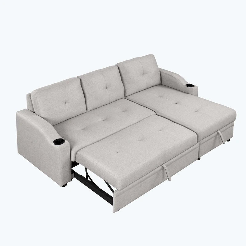Klassisches und gemütliches L-förmiges Schlafsofa mit Ausziehfunktion