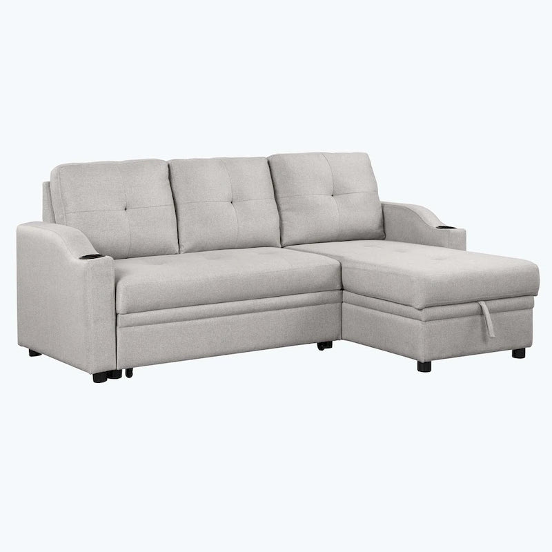 Klassisches und gemütliches L-förmiges Schlafsofa mit Ausziehfunktion