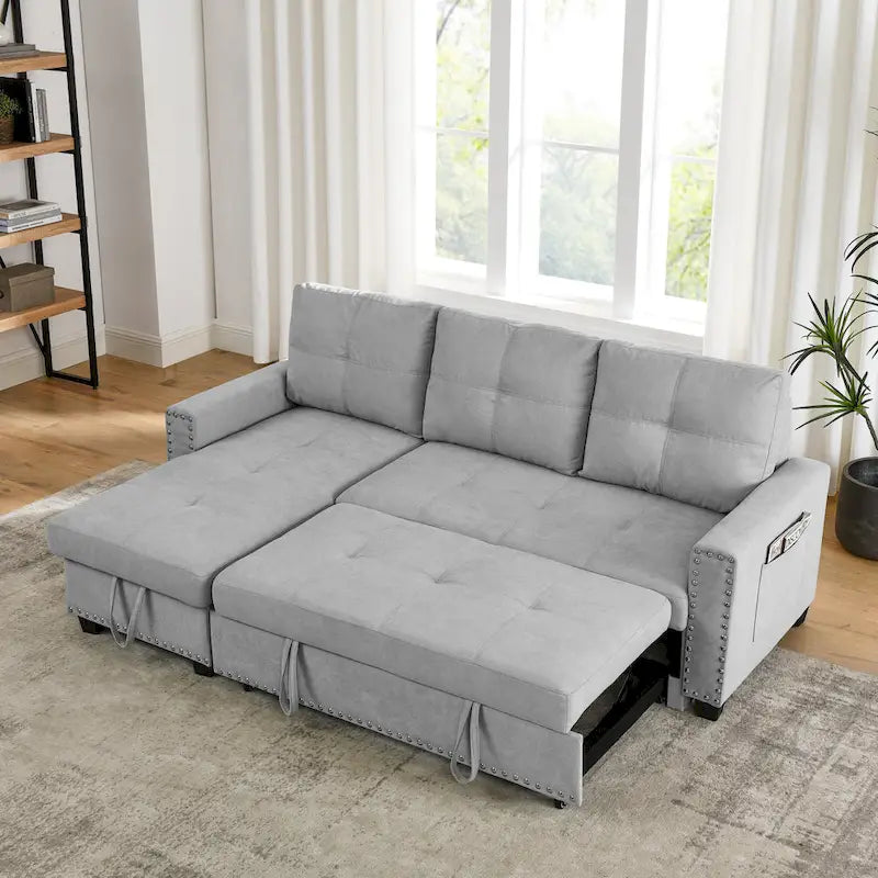 Klassisches und gemütliches L-förmiges Schlafsofa mit Ausziehfunktion