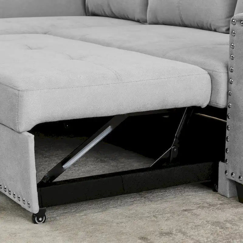 Klassisches und gemütliches L-förmiges Schlafsofa mit Ausziehfunktion