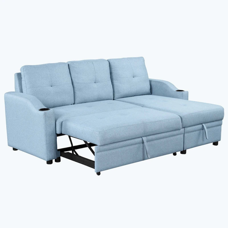 Klassisches und gemütliches L-förmiges Schlafsofa mit Ausziehfunktion