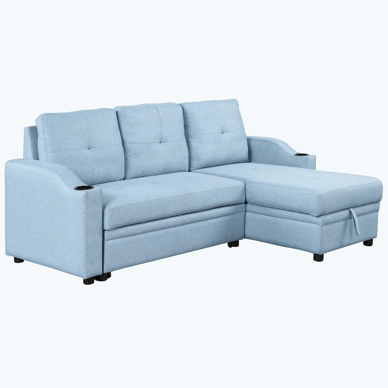 Klassisches und gemütliches L-förmiges Schlafsofa mit Ausziehfunktion