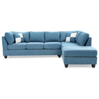 Malone 111 Zoll Wildleder 4-Sitzer Ecksofa mit 2 Zierkissen - 111L x 78B x 34H
