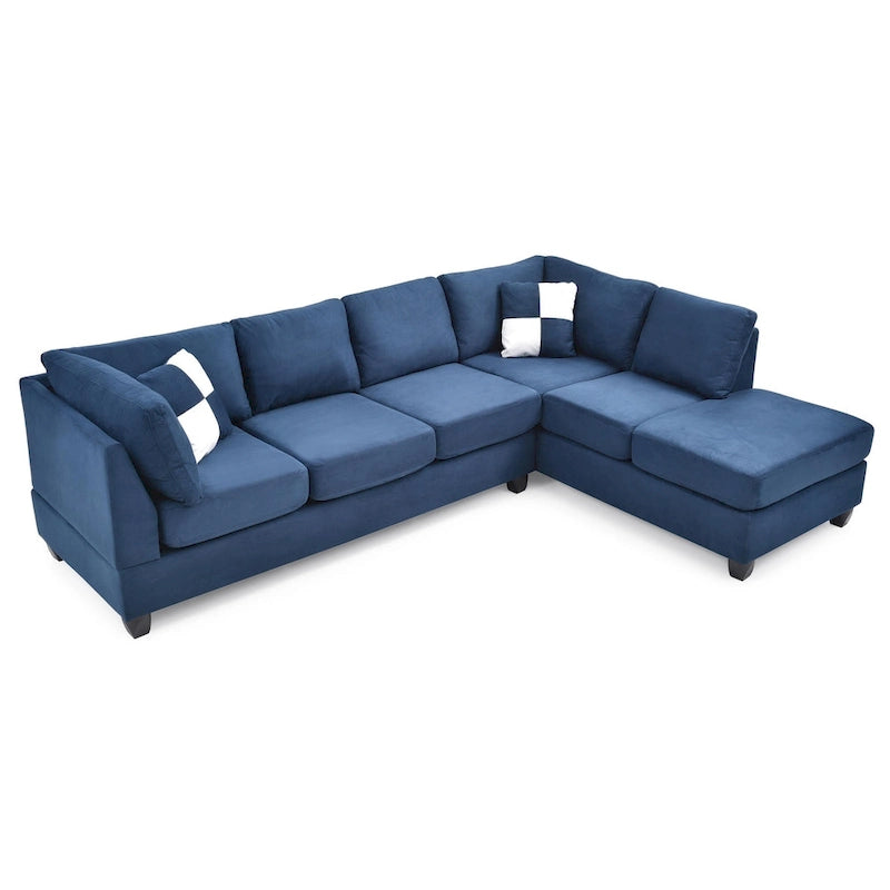 Malone 111 Zoll Wildleder 4-Sitzer Ecksofa mit 2 Zierkissen - 111L x 78B x 34H