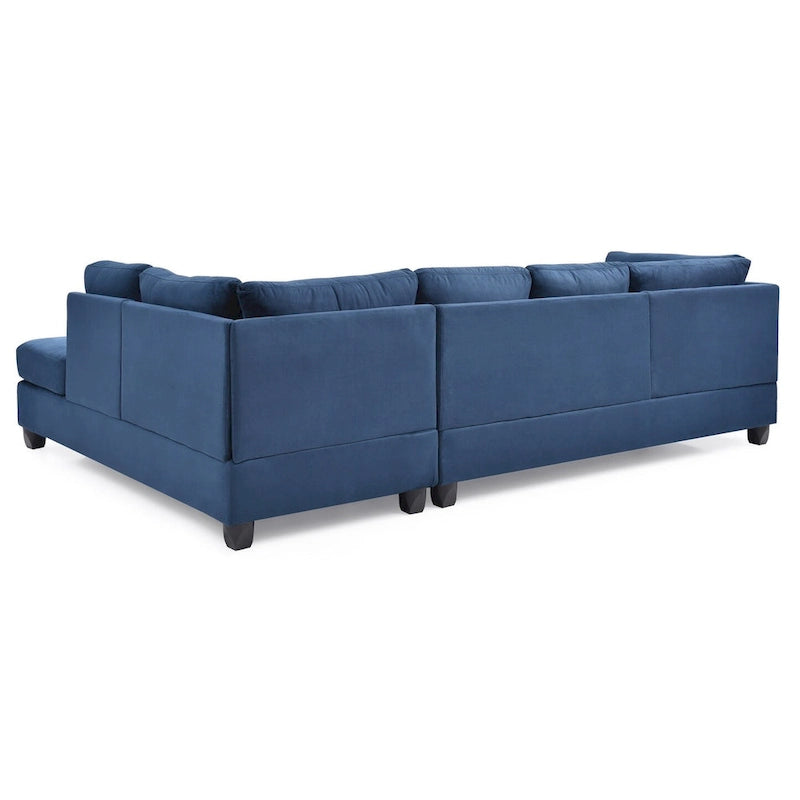 Malone 111 Zoll Wildleder 4-Sitzer Ecksofa mit 2 Zierkissen - 111L x 78B x 34H