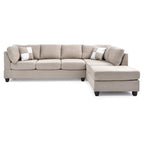 Malone 111 Zoll Wildleder 4-Sitzer Ecksofa mit 2 Zierkissen - 111L x 78B x 34H
