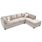 Malone 111 Zoll Wildleder 4-Sitzer Ecksofa mit 2 Zierkissen - 111L x 78B x 34H