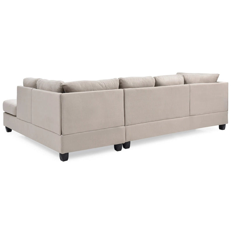 Malone 111 Zoll Wildleder 4-Sitzer Ecksofa mit 2 Zierkissen - 111L x 78B x 34H