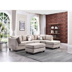 Malone 111 Zoll Wildleder 4-Sitzer Ecksofa mit 2 Zierkissen - 111L x 78B x 34H
