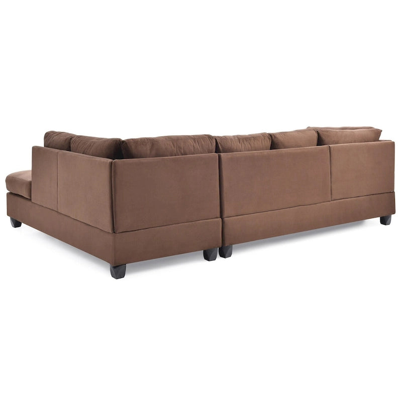 Malone 111 Zoll Wildleder 4-Sitzer Ecksofa mit 2 Zierkissen - 111L x 78B x 34H