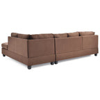 Malone 111 Zoll Wildleder 4-Sitzer Ecksofa mit 2 Zierkissen - 111L x 78B x 34H