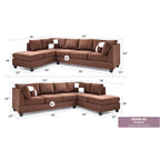 Malone 111 Zoll Wildleder 4-Sitzer Ecksofa mit 2 Zierkissen - 111L x 78B x 34H