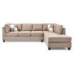Malone 111 Zoll Wildleder 4-Sitzer Ecksofa mit 2 Zierkissen - 111L x 78B x 34H