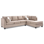 Malone 111 Zoll Wildleder 4-Sitzer Ecksofa mit 2 Zierkissen - 111L x 78B x 34H