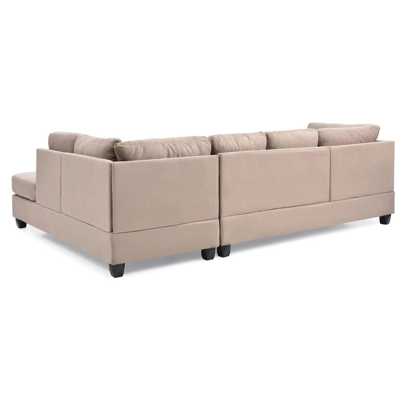 Malone 111 Zoll Wildleder 4-Sitzer Ecksofa mit 2 Zierkissen - 111L x 78B x 34H