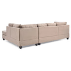 Malone 111 Zoll Wildleder 4-Sitzer Ecksofa mit 2 Zierkissen - 111L x 78B x 34H