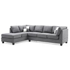 Malone 111 Zoll Wildleder 4-Sitzer Ecksofa mit 2 Zierkissen - 111L x 78B x 34H