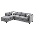 Malone 111 Zoll Wildleder 4-Sitzer Ecksofa mit 2 Zierkissen - 111L x 78B x 34H
