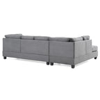 Malone 111 Zoll Wildleder 4-Sitzer Ecksofa mit 2 Zierkissen - 111L x 78B x 34H