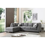 Malone 111 Zoll Wildleder 4-Sitzer Ecksofa mit 2 Zierkissen - 111L x 78B x 34H