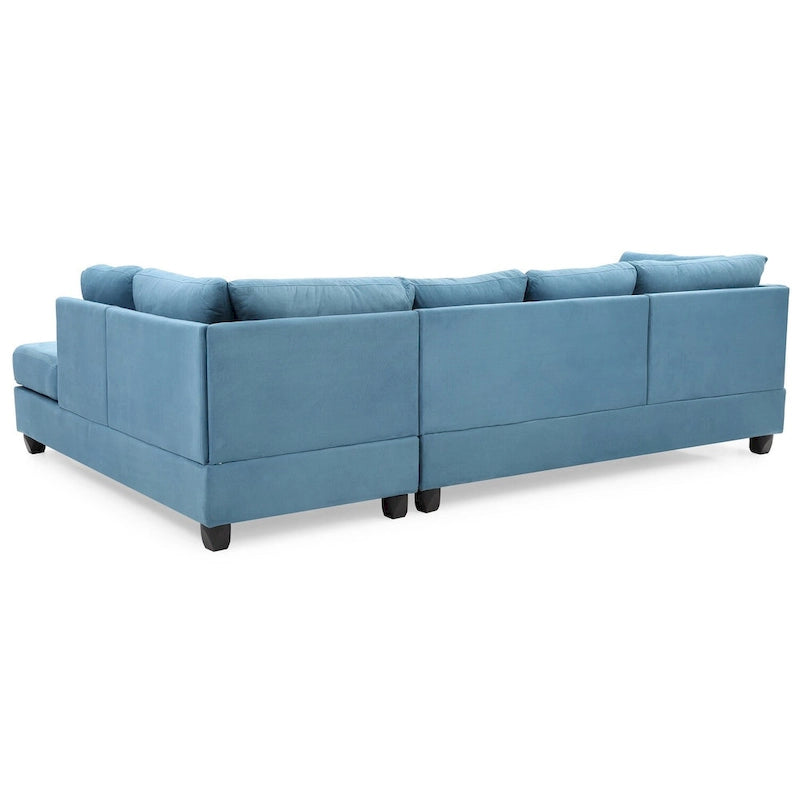 Malone 111 Zoll Wildleder 4-Sitzer Ecksofa mit 2 Zierkissen - 111L x 78B x 34H