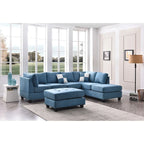 Malone 111 Zoll Wildleder 4-Sitzer Ecksofa mit 2 Zierkissen - 111L x 78B x 34H