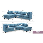 Malone 111 Zoll Wildleder 4-Sitzer Ecksofa mit 2 Zierkissen - 111L x 78B x 34H