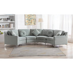 136 Samt-Halbrundsofa Modulares Kurven-Sofa