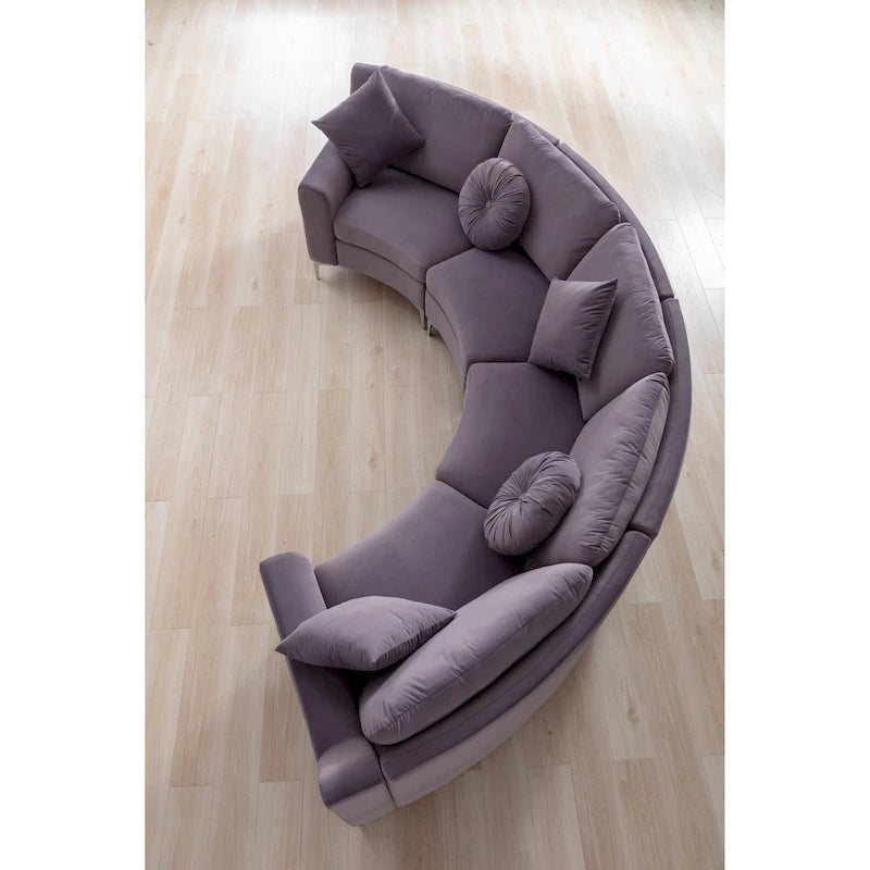136 Samt-Halbrundsofa Modulares Kurven-Sofa