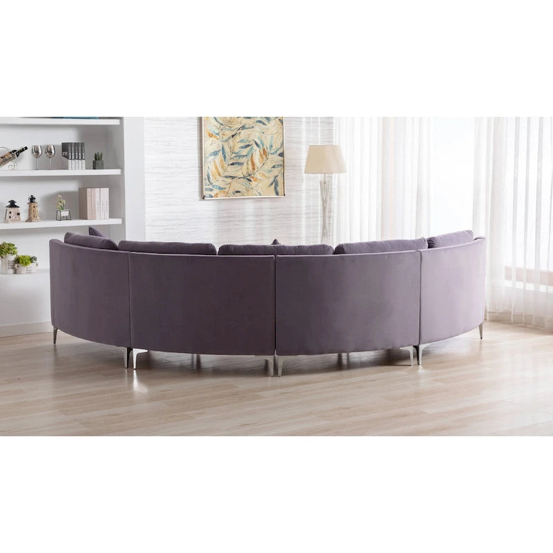 136 Samt-Halbrundsofa Modulares Kurven-Sofa