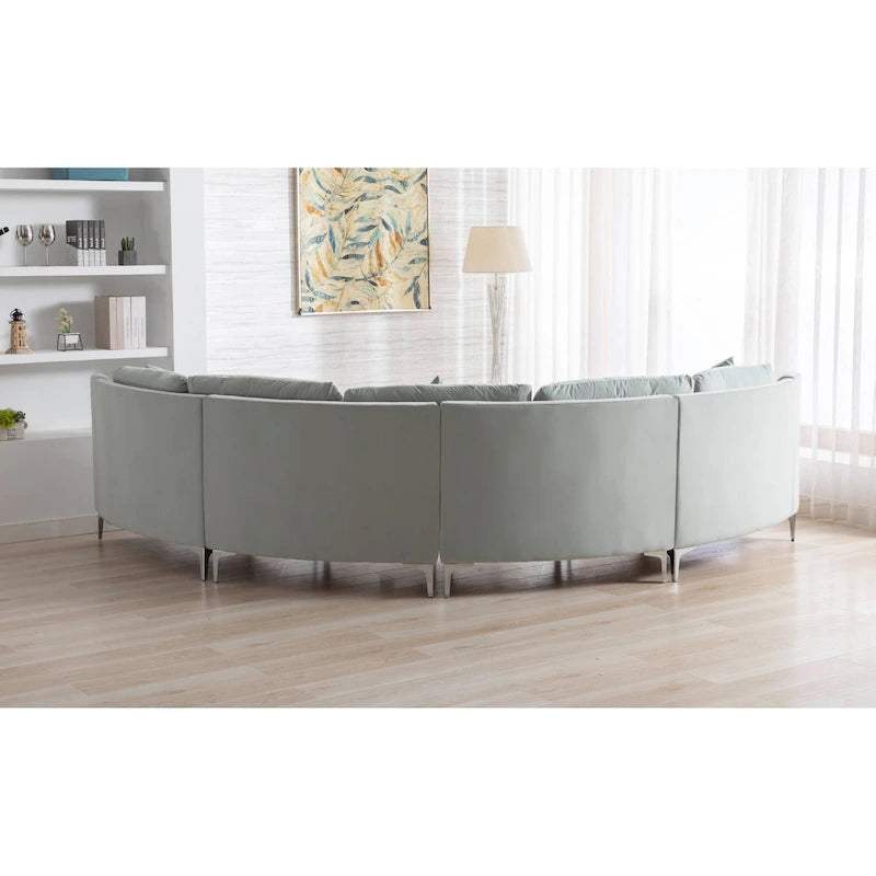 136 Samt-Halbrundsofa Modulares Kurven-Sofa