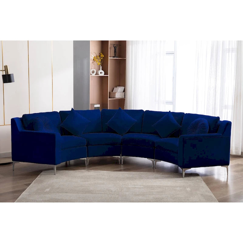 136 Samt-Halbrundsofa Modulares Kurven-Sofa
