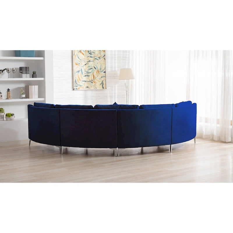 136 Samt-Halbrundsofa Modulares Kurven-Sofa