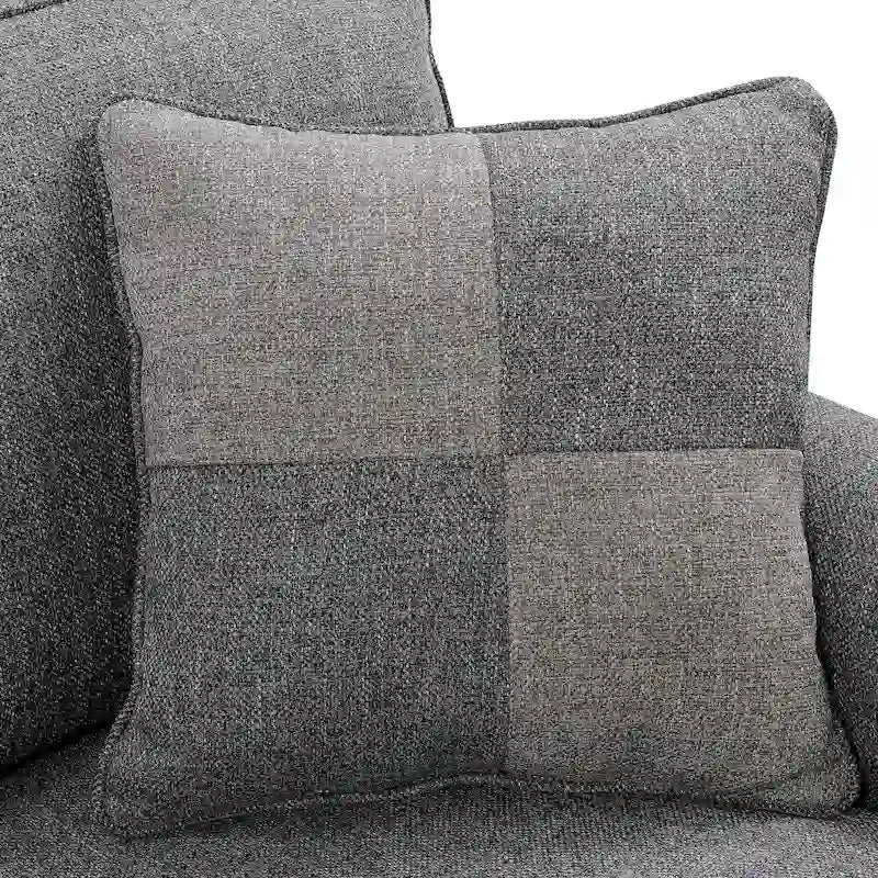 Nele L-förmiges Ecksofa mit Übergangs-Leinenstoff von Furniture of America