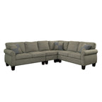 Nele L-förmiges Ecksofa mit Übergangs-Leinenstoff von Furniture of America