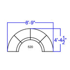 4-teiliges LeatherSoft Modulares Empfangssystem mit straffer Rückenlehne & Sitzfläche – 105B x 25,25 - 52,5T x 27H