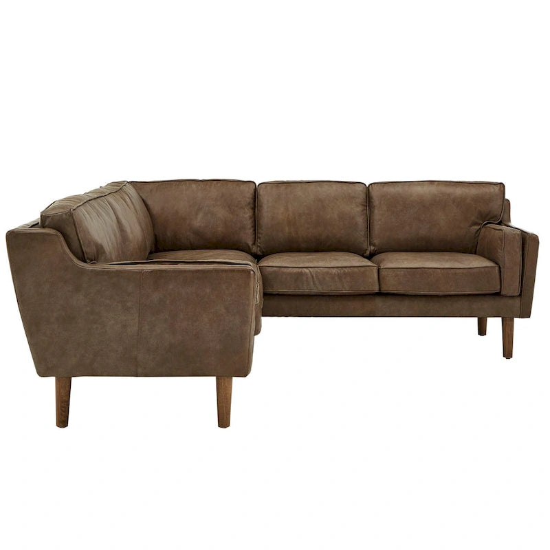 Darius Tan Ledersofa mit Recamiere von iNSPIRE Q Modern