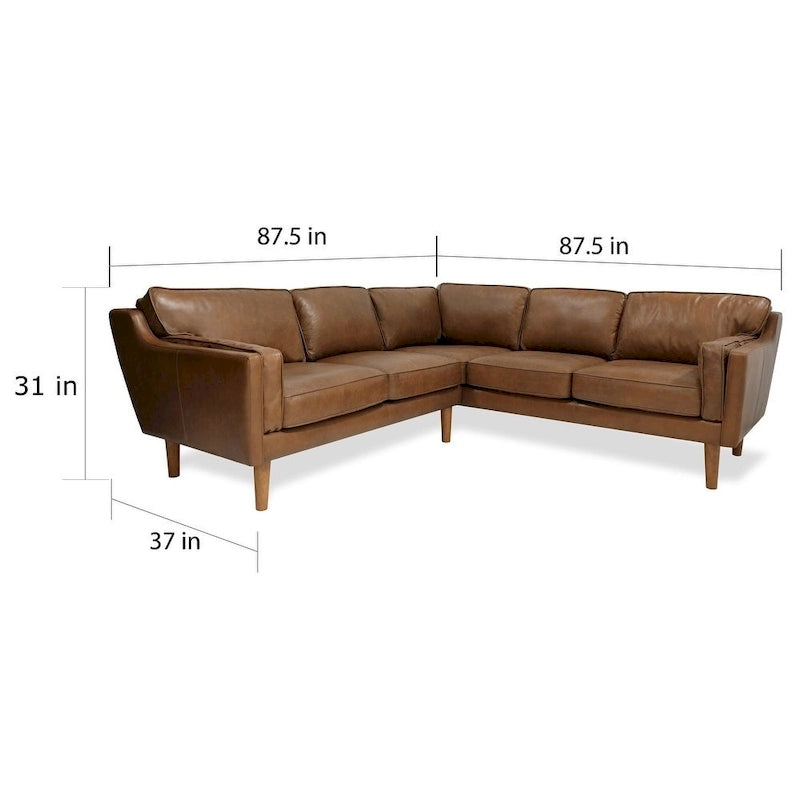 Darius Tan Ledersofa mit Recamiere von iNSPIRE Q Modern