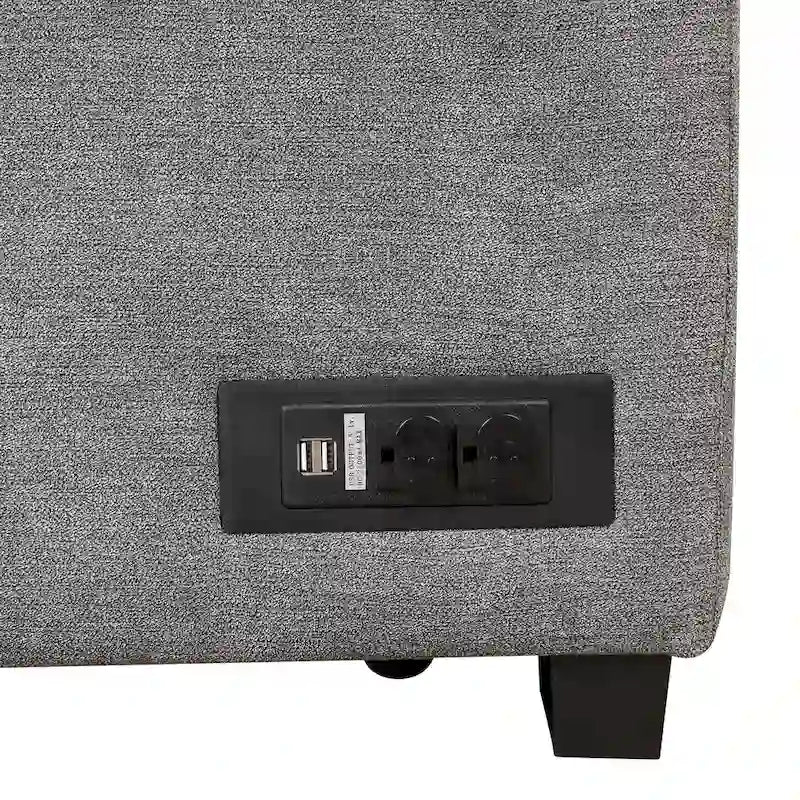 Nestfair 2-in-1 Ausziehbares Schlafsofa L-förmige Couch mit Aufbewahrungshocker