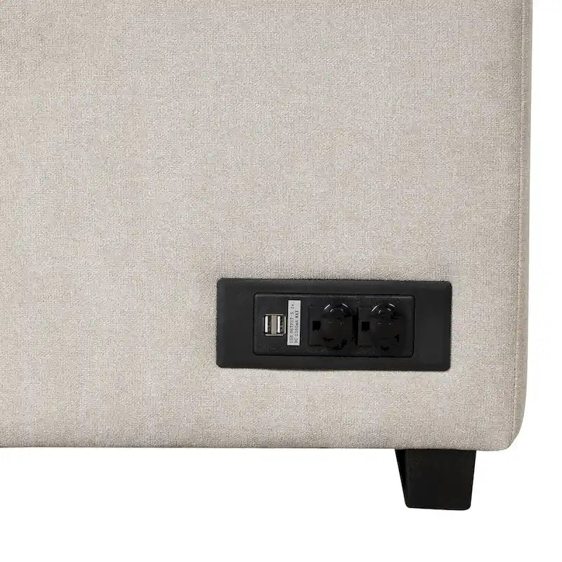 Nestfair 2-in-1 Ausziehbares Schlafsofa L-förmige Couch mit Aufbewahrungshocker