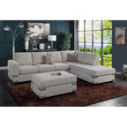 Poundex 3-teiliges Stoff-Ecksofa-Set mit Ottomane