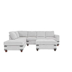 Poundex 3-teiliges Stoff-Ecksofa-Set mit Ottomane