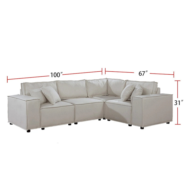 Modulares Sektionssofa mit Ottoman